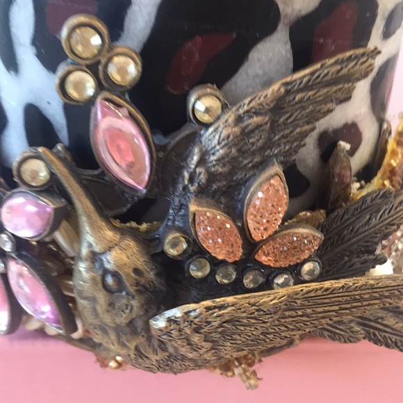 New Metal Candle Ring Pink,GoldBird,Pearl,Crystals - Picture 4 of 8